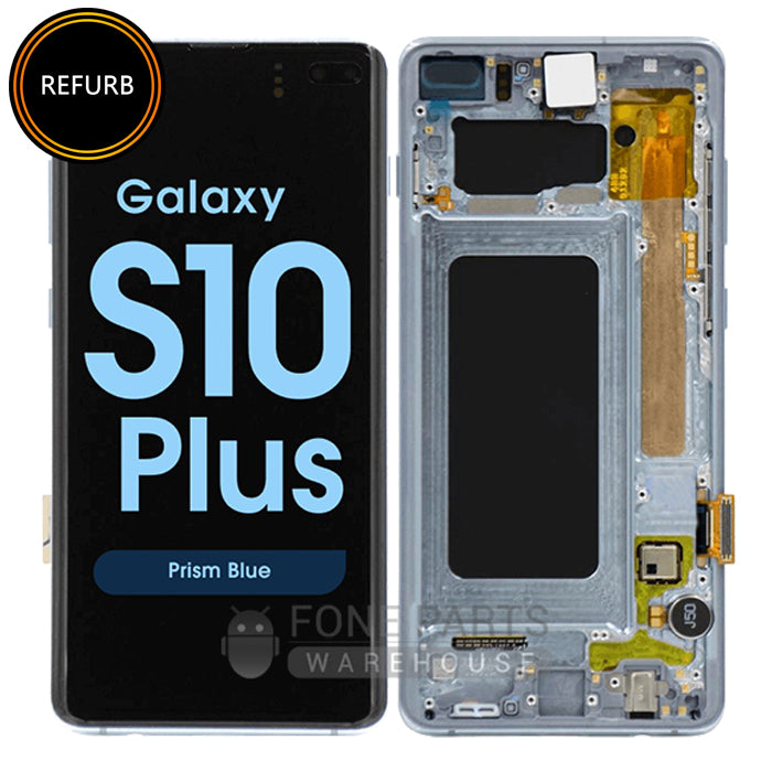 For Galaxy S10 Plus (G975) LCD Screen With Touch Digitizer and With Frame (Original Refurbish) [Prism Blue]