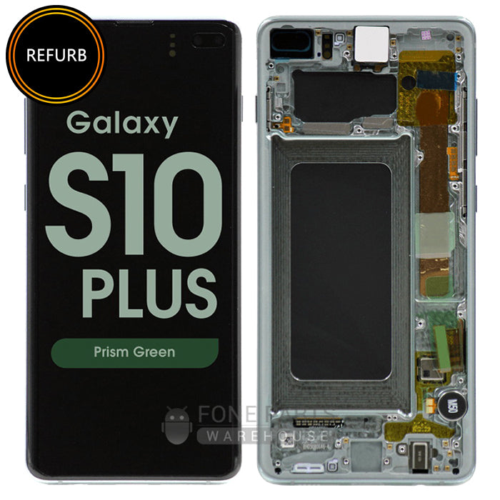 For Galaxy S10 Plus (G975) LCD Screen With Touch Digitizer and With Frame (Original Refurbish) [Prism Green]