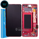 For Galaxy S10 (G973) LCD Screen With Touch Digitizer and Frame (Genuine Service Pack) [CARDINAL RED]