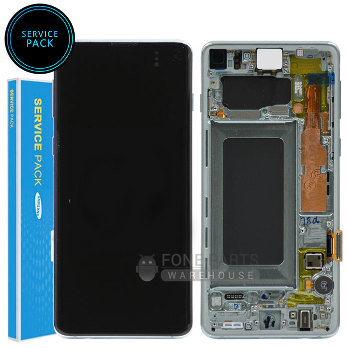 For Galaxy S10 (G973) LCD Screen With Touch Digitizer and Frame (Genuine Service Pack) [Prism Green]