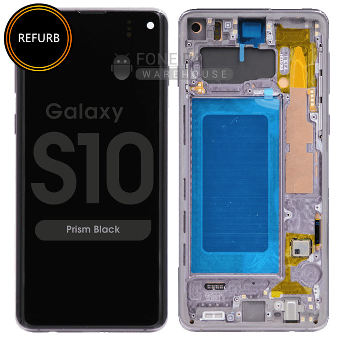 For Galaxy S10 (G973) LCD Screen and Touch Digitizer with Frame Assembly (Original Refurbish) [Prism Black]