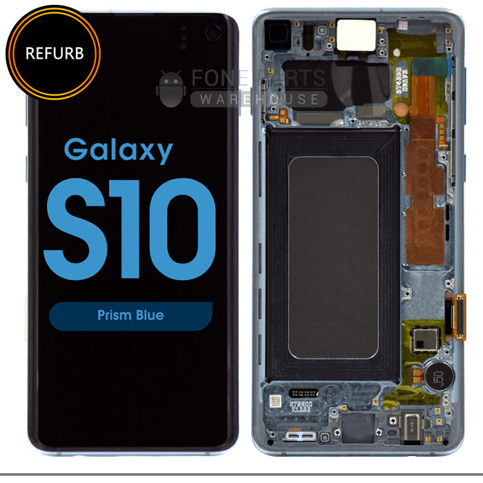 For Galaxy S10 (G973) LCD Screen and Touch Digitizer with Frame Assembly (Original Refurbish) [Prism Blue]