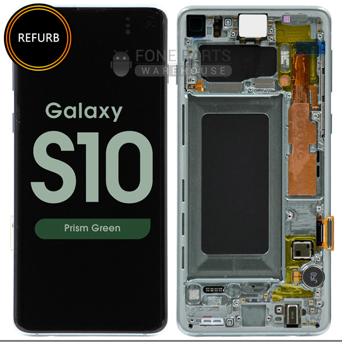 For Galaxy S10 (G973) LCD Screen and Touch Digitizer with Frame Assembly (Original Refurbish) [Prism Green]