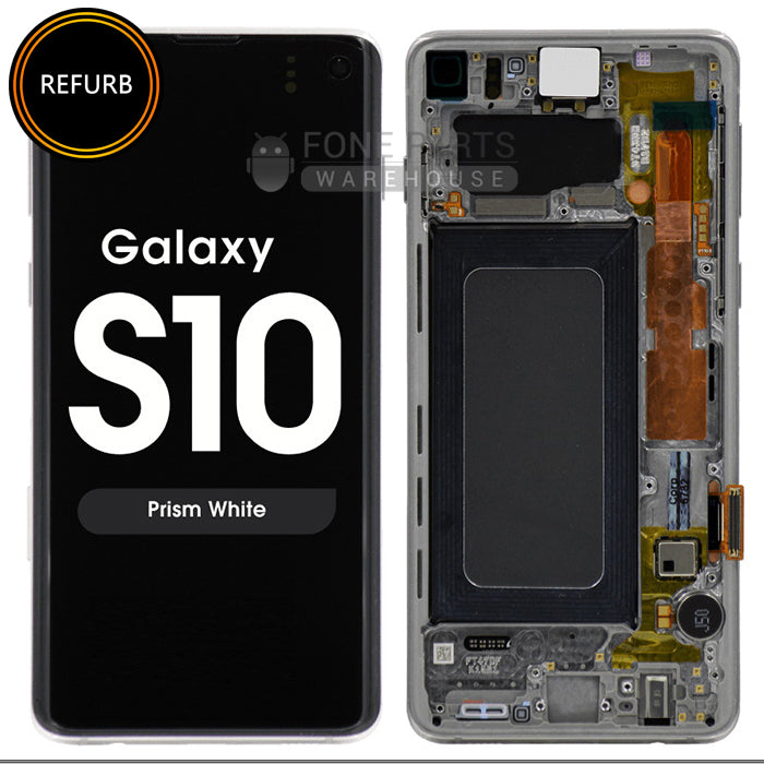 For Galaxy S10 (G973) LCD Screen and Touch Digitizer with Frame Assembly (Original Refurbish) [Prism White]