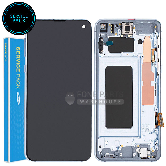 For Galaxy S10e (G970) LCD Screen With Touch Digitizer and Frame (Genuine Service Pack) [Prism Blue]