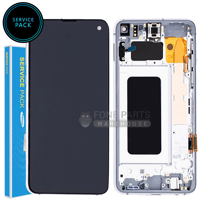 For Galaxy S10e (G970) LCD Screen With Touch Digitizer and Frame (Genuine Service Pack) [Prism White]