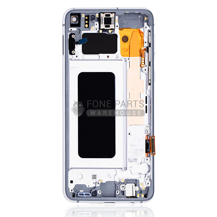 For Galaxy S10e (G970) LCD Screen With Touch Digitizer and Frame (Genuine Service Pack) [Prism White]