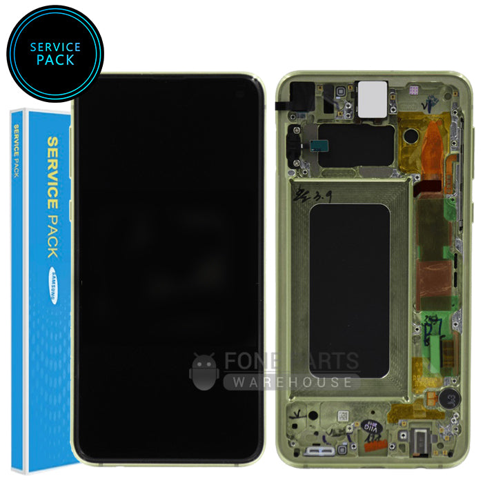 For Galaxy S10e (G970) LCD Screen With Touch Digitizer and Frame (Genuine Service Pack) [CANARY YELLOW]