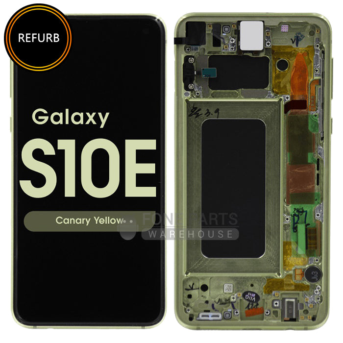 For Galaxy S10e (G970) LCD Screen With Touch Digitizer and Frame (Refurbished) [Yellow]