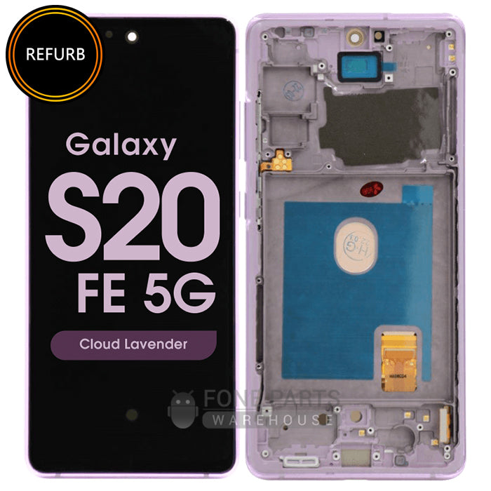 Galaxy S20FE / S20FE 5G (SM-G780 / G781) LCD Screen Digitizer With Frame (Original-Refurbished)[Cloud Lavender]