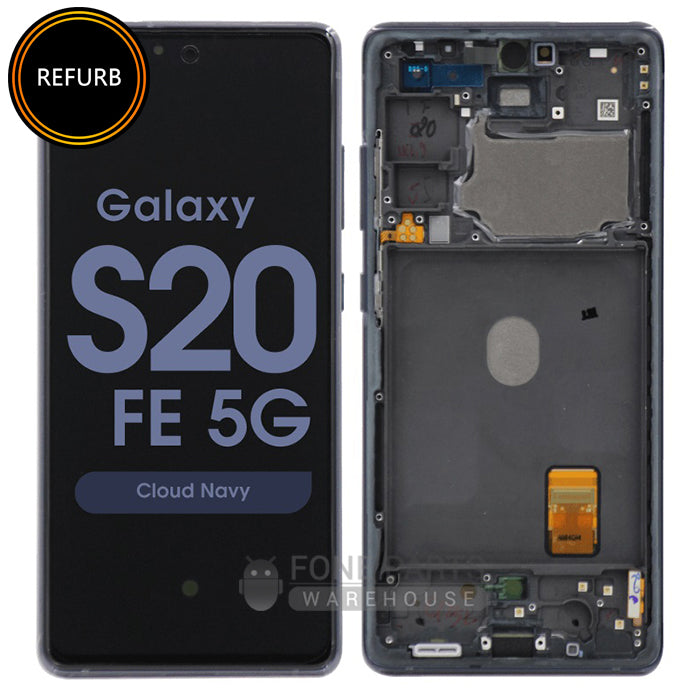 Galaxy S20FE / S20FE 5G (SM-G780 / G781) LCD Screen Digitizer With Frame (AMOLED-REFURBISHED) [Cloud Navy / Black]