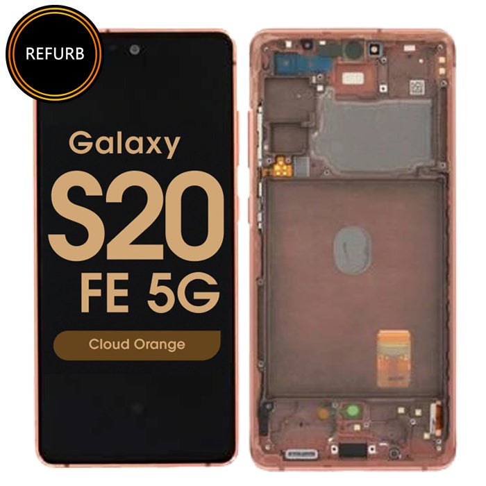 Galaxy S20FE / S20FE 5G (SM-G780 / G781) LCD Screen Digitizer With Frame (Original-Refurbished)[Cloud Orange]