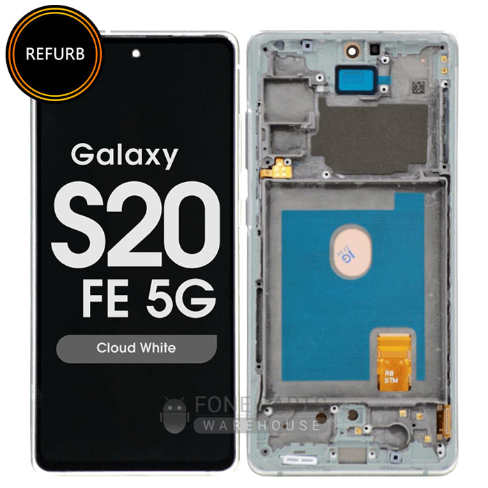 Galaxy S20FE / S20FE 5G (SM-G780 / G781) LCD Screen Digitizer With Frame (Original-Refurbished) [Cloud White]