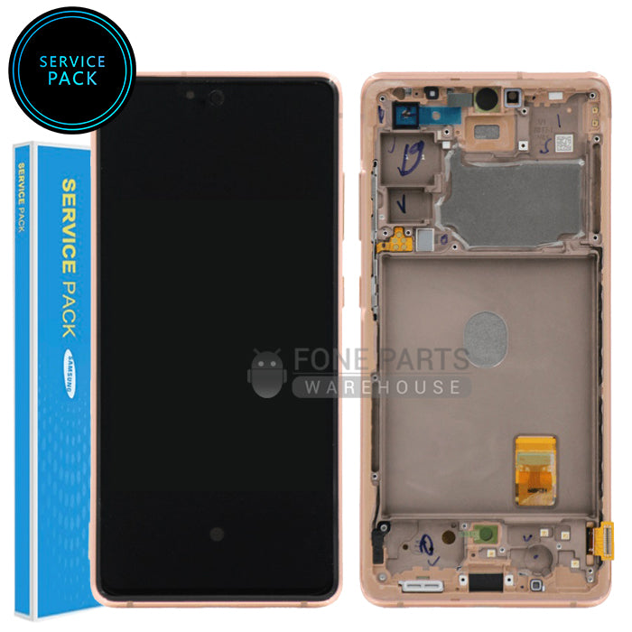 Galaxy S20FE/S20FE 5G (SM-G780 / G781) LCD Screen With Touch Digitizer and Frame (Genuine Service Pack) [Cloud Orange]