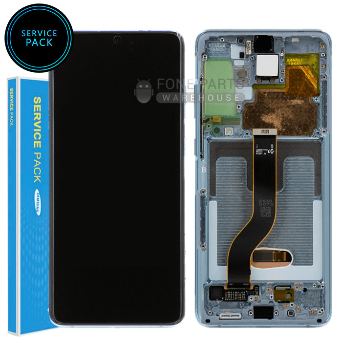 For Galaxy S20 Plus 5G (SM-G985 / G986) LCD Screen Digitizer With Frame Service Pack [Cloud Blue]