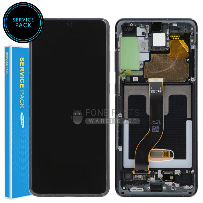 For Galaxy S20 Plus 5G (SM-G985 / G986) LCD Screen Digitizer With Frame Service Pack [Cosmic Black]