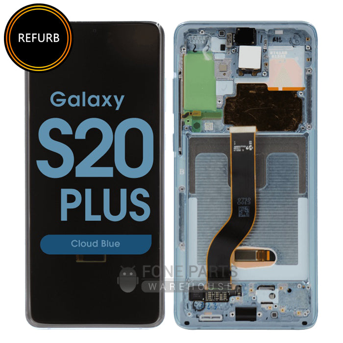 Galaxy S20 Plus / 5G (SM-G985 / G986) LCD Screen Digitizer With Frame (Original-Refurbished) [Cloud Blue]