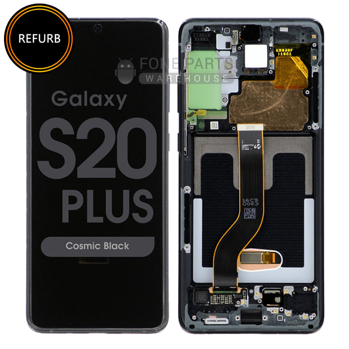 Galaxy S20 Plus / 5G (SM-G985 / G986) LCD Screen Digitizer With Frame (Original-Refurbished) [Cosmic Black]