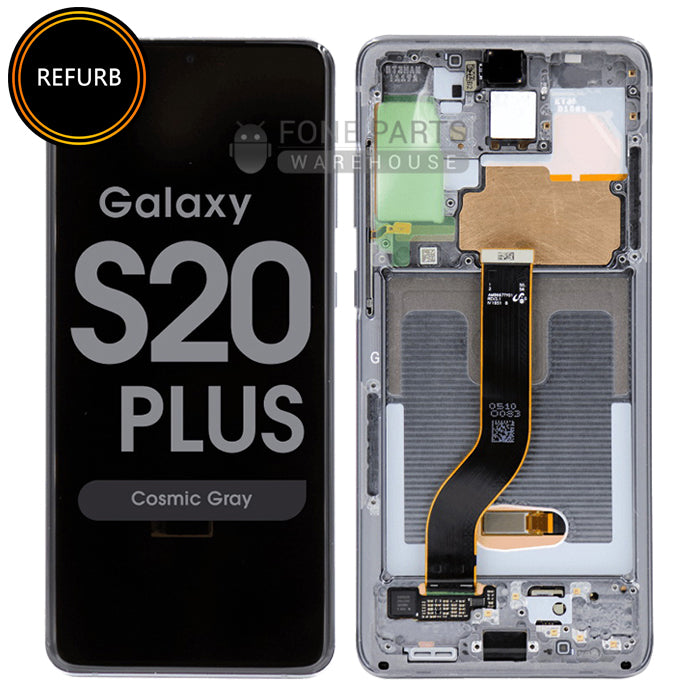 Galaxy S20 Plus / 5G (SM-G985 / G986) LCD Screen Digitizer With Frame (Original-Refurbished) [Cosmic Grey]