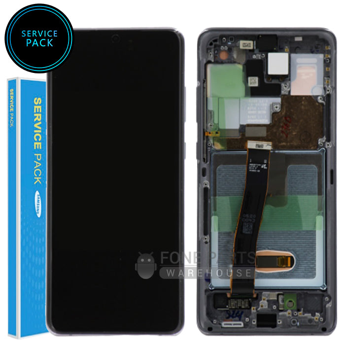 For Galaxy S20 Ultra / S20 Ultra 5G (SM-G988) LCD Screen Digitizer With Frame Service Pack [Cosmic Grey]