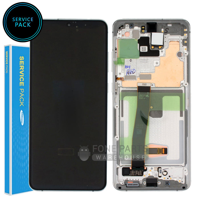 For Galaxy S20 Ultra / S20 Ultra 5G (SM-G988) LCD Screen Digitizer With Frame Service Pack [Silver]