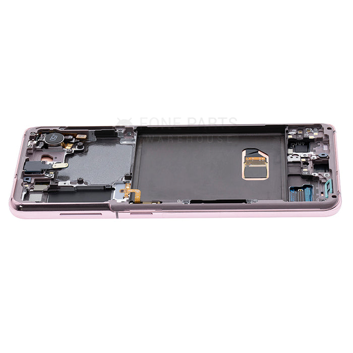 For Galaxy S21 5G (SM-G991) LCD Screen Digitizer With Frame Refurbished [Phantom Violet]