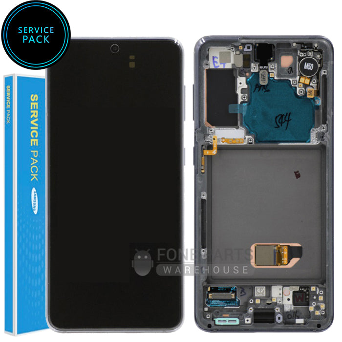 For Galaxy S21 5G (SM-G991) LCD Screen With Touch Digitizer and Frame (Genuine Service Pack) [Phantom Gray]