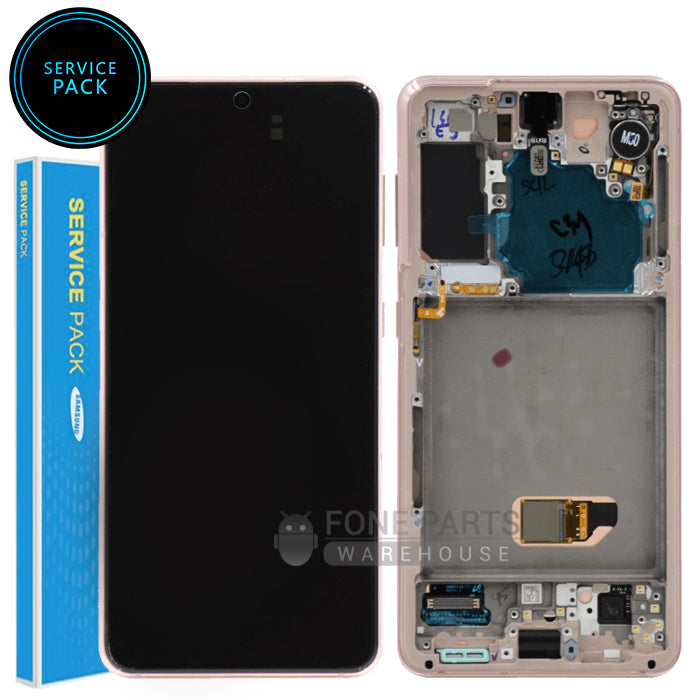 For Galaxy S21 5G (SM-G991) LCD Screen With Touch Digitizer and Frame (Genuine Service Pack) [Phantom Violet]