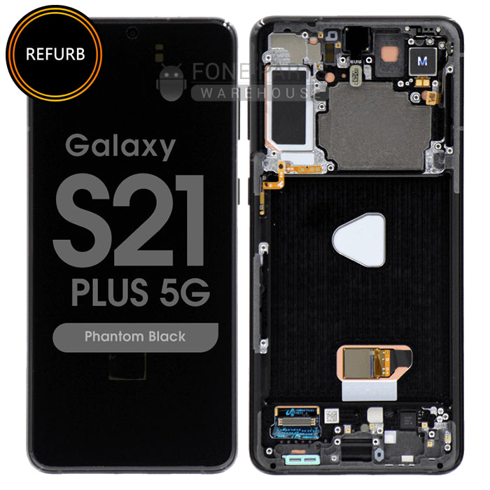 Galaxy S21 Plus 5G (SM-G996) LCD Screen Digitizer With Frame Refurbished [Phantom Black]