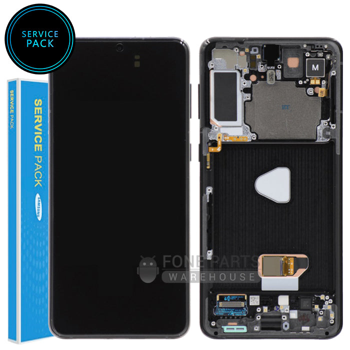 Galaxy S21 Plus 5G (SM-G996) LCD Screen With Touch Digitizer and Frame (Genuine Service Pack) [Phantom Black]