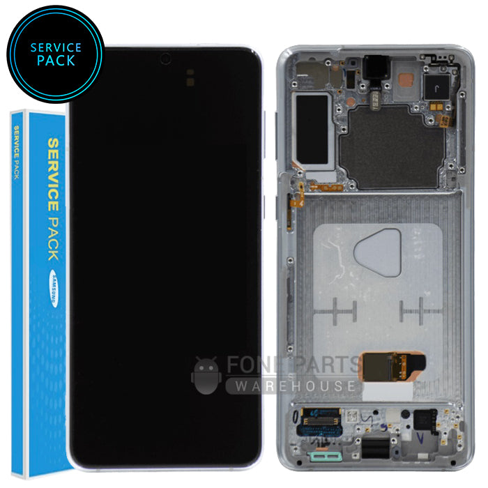 Galaxy S21 Plus 5G (SM-G996) LCD Screen With Touch Digitizer and Frame (Genuine Service Pack) [Phantom Silver]