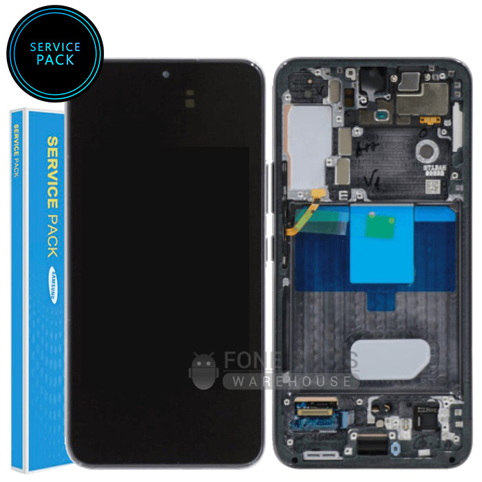 Galaxy S22 5G (SM-S901) LCD Screen With Touch Digitizer and Frame (Genuine Service Pack) [Phantom Black]