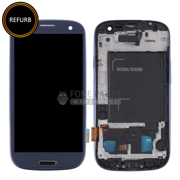 For Galaxy S3 (i9300) LCD Screen With Touch Digitizer Assembly and Frame (Refurbish-Original) [Blue] (i9300)