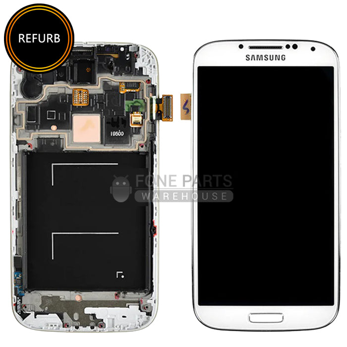 For Galaxy S4 Replacement LCD Screen With Touch Digitizer Assembly and Frame (Refurbish-Original) [White] [i9505]