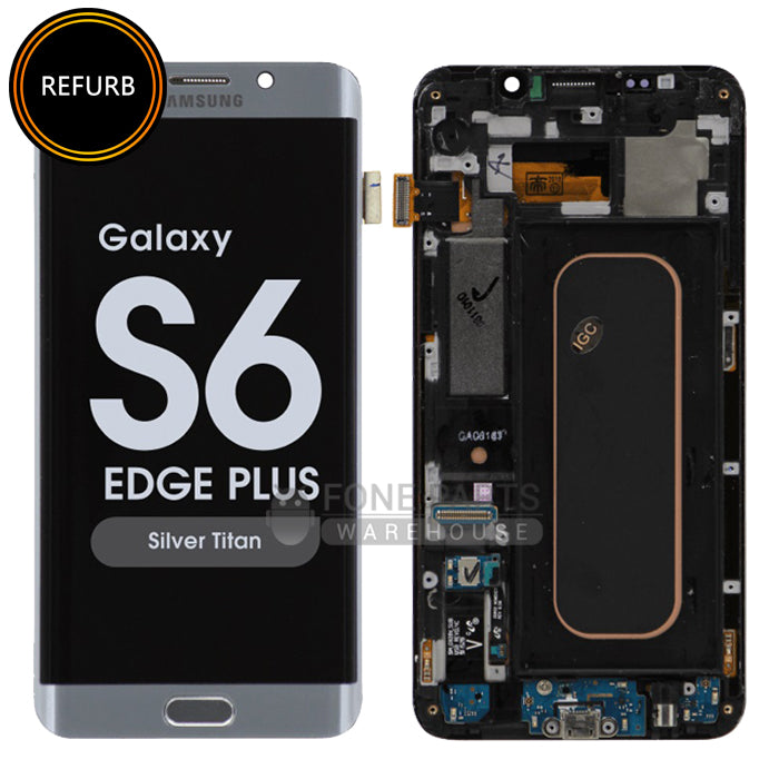 For Galaxy S6 Edge Plus (G928) Replacement LCD Screen With Touch Digitizer Assembly and Frame (Refurbish-Original) [Grey / Silver]