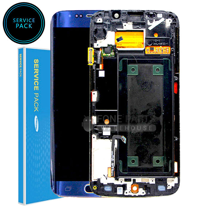 For Galaxy S6 Edge (G925) Replacement LCD Screen With Touch Digitizer and Frame (Genuine Service Pack) [Blue]