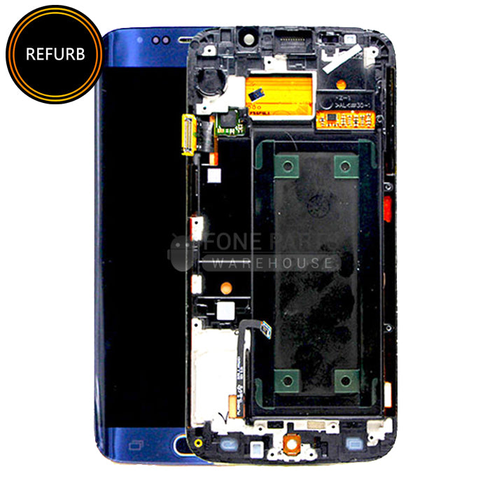 For Galaxy S6 Edge (G925) LCD Screen With Touch Digitizer Assembly and Frame (Refurbish-Original) [Blue]