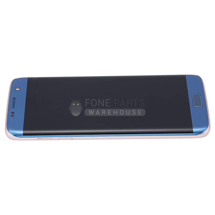 For Galaxy S7 Edge (G935) LCD Screen With Touch Digitizer Assembly and Frame (Pulled Out) [Coral Blue]