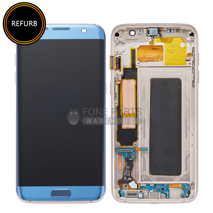 For Galaxy S7 Edge (G935) LCD Screen With Touch Digitizer Assembly and Frame (Pulled Out) [Coral Blue]