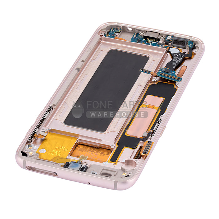 For Galaxy S7 Edge (G935) LCD Screen With Touch Digitizer Assembly and Frame (Pulled Out) [Coral Blue]