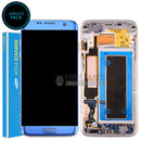 For Galaxy S7 Edge (G935) Replacement LCD Screen With Touch Digitizer and Frame (Genuine Service Pack) [Coral Blue]