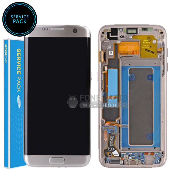 For Galaxy S7 Edge (G935) Replacement LCD Screen With Touch Digitizer and Frame (Genuine Service Pack) [Silver]