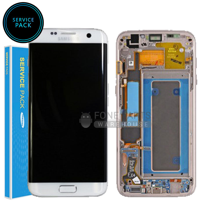 For Galaxy S7 Edge (G935) Replacement LCD Screen With Touch Digitizer and Frame (Genuine Service Pack) [White]