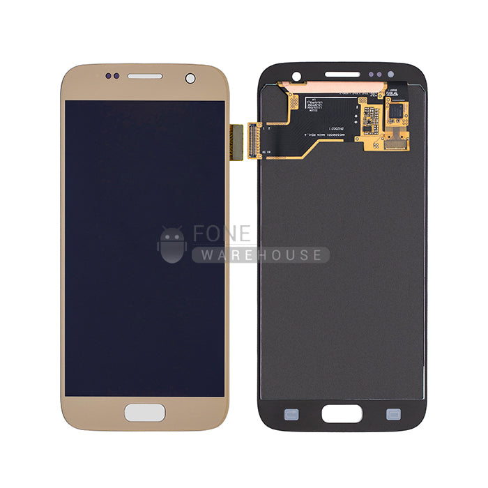 For Galaxy S7 (G930) Replacement LCD Screen Digitizer Assembly [Refurbish] [Gold] [Without Frame]