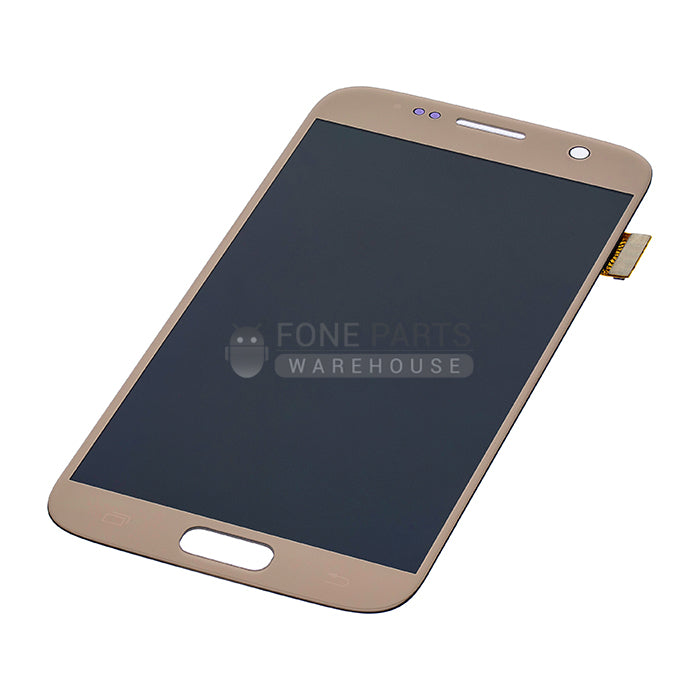 For Galaxy S7(G930) Replacement LCD Screen With Frame [Refurbish] [Gold]