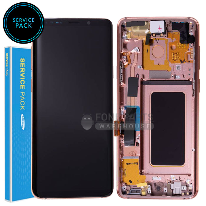 For Galaxy S9 Plus (G965) LCD Screen With Touch Digitizer and Frame (Genuine Service Pack) [Gold]