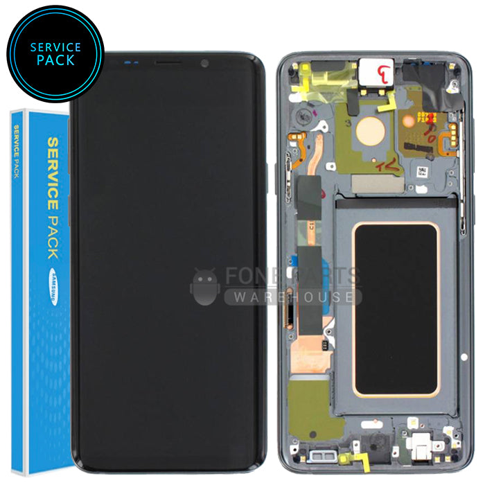 For Galaxy S9 Plus (G965) LCD Screen With Touch Digitizer and Frame (Genuine Service Pack) [Grey]