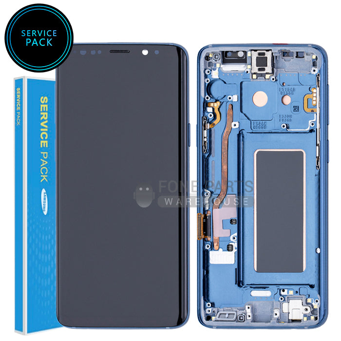 For Galaxy S9 (G960) LCD Screen With Touch Digitizer and Frame (Genuine Service Pack) [Blue]