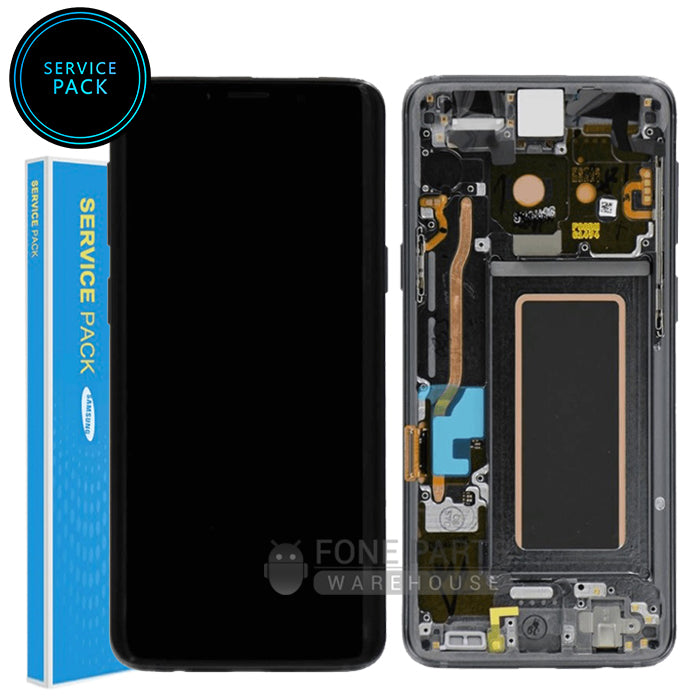 For Galaxy S9 (G960) LCD Screen With Touch Digitizer and Frame (Genuine Service Pack) [Grey]