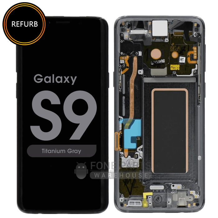 For Galaxy S9 (G960) LCD Screen With Touch Digitizer and Frame [Original Refurbish] [Grey]